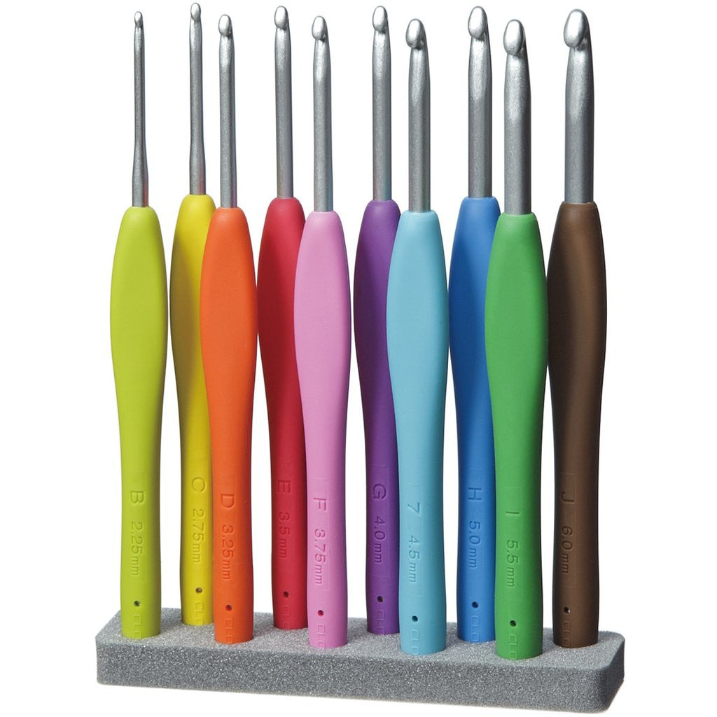 Clover Amour Crochet Hooks Set - 5 Sizes For Thick Yarns (6.5mm-10mm)