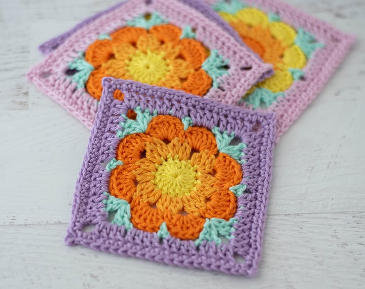 A Cup of Sunshine Crochet Flower Coasters Pattern