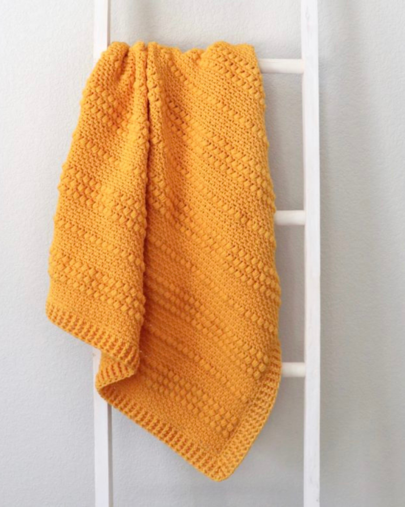 yellow bobble baby blanket