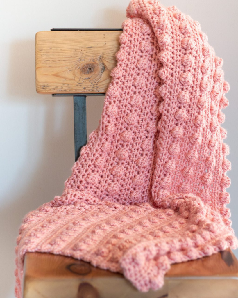 pink bobble baby blanket