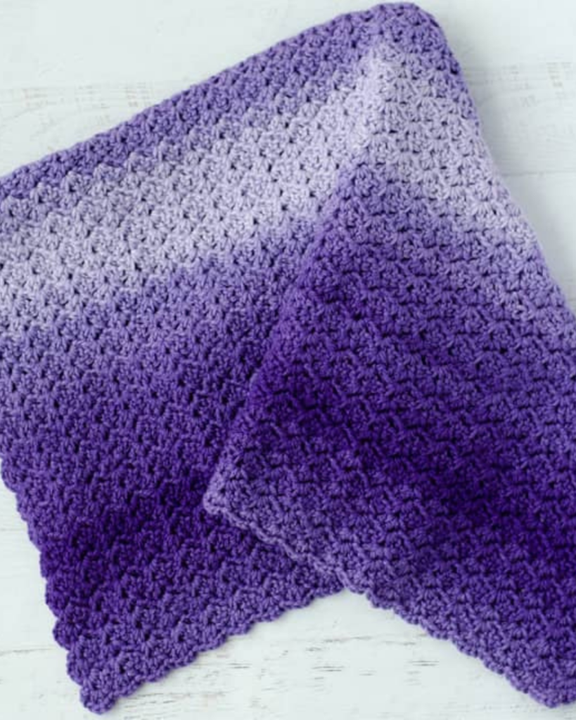 purple ombre baby blanket