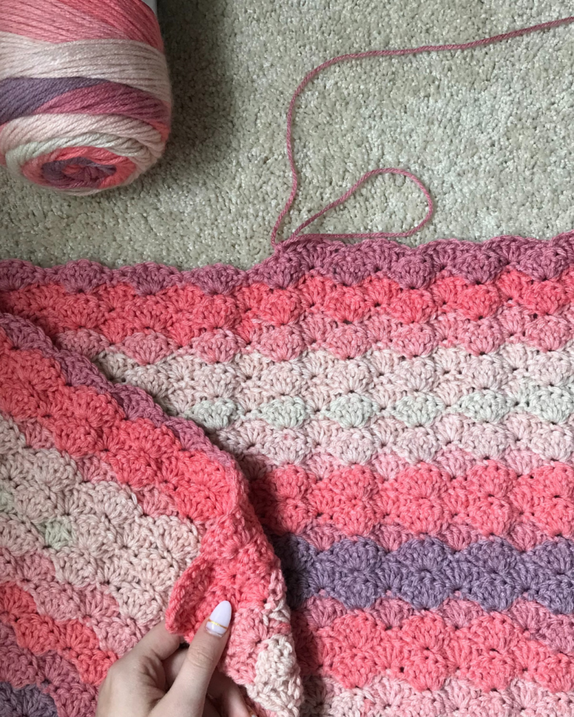 ombre yarn baby blanket