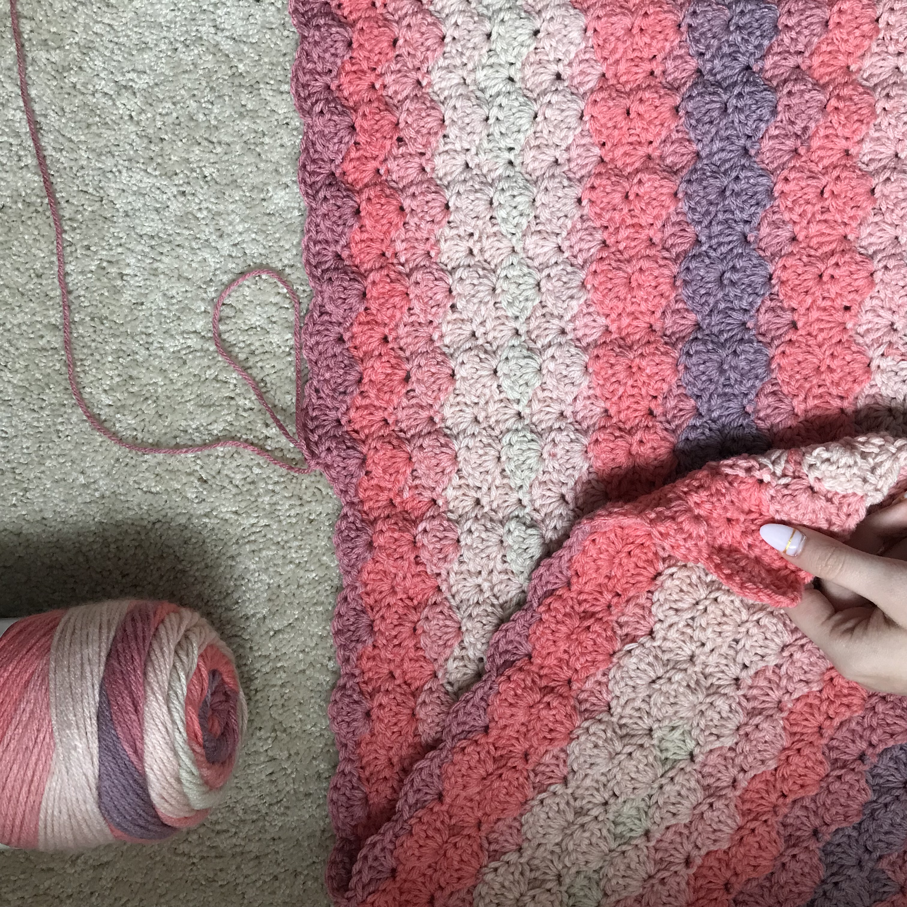 crochet ombre baby blanket