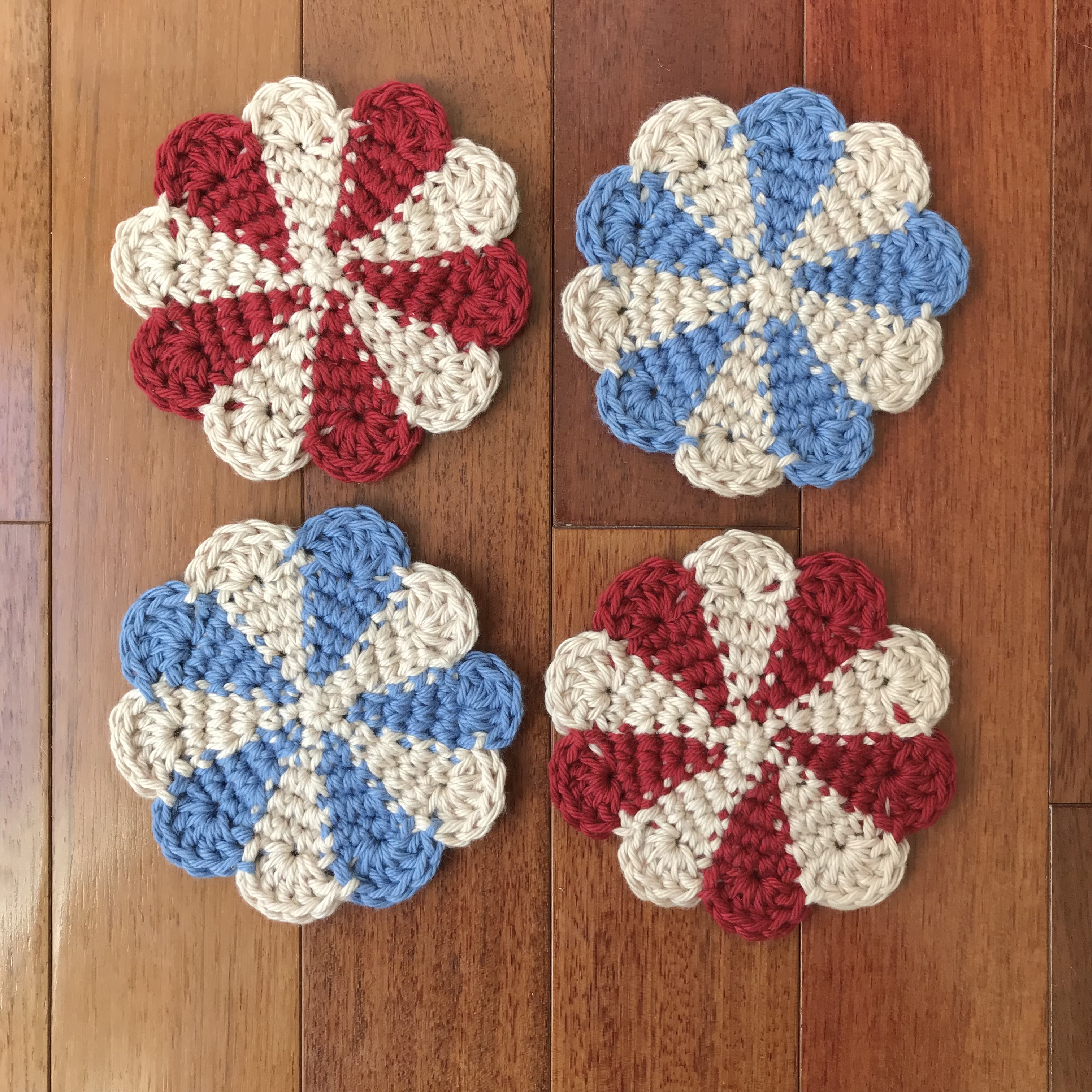 Home of the Brave Patriotic Coaster Crochet Pattern