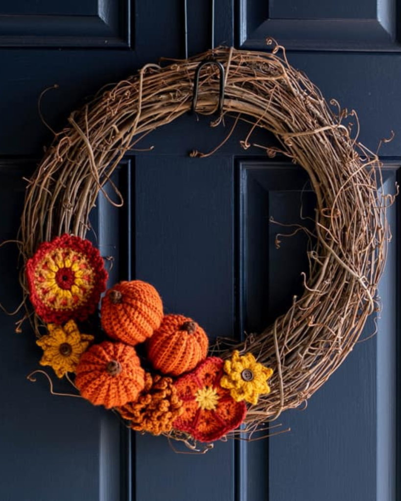 crochet fall wreath