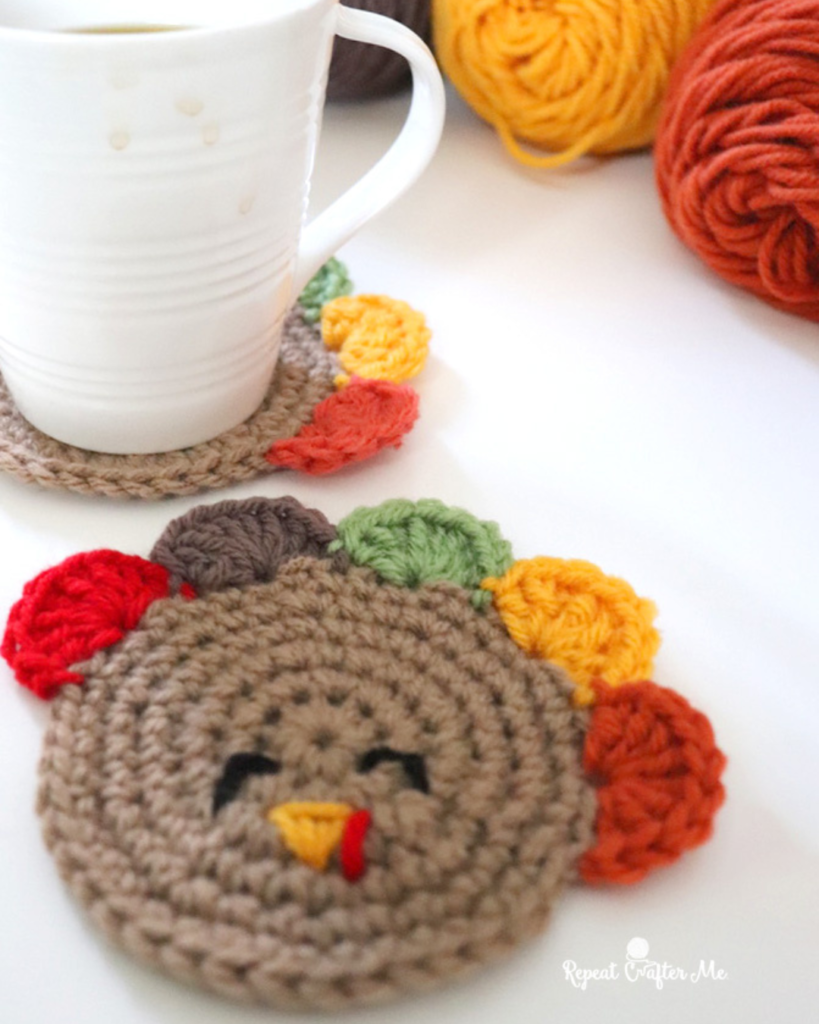 crochet turkey coaster