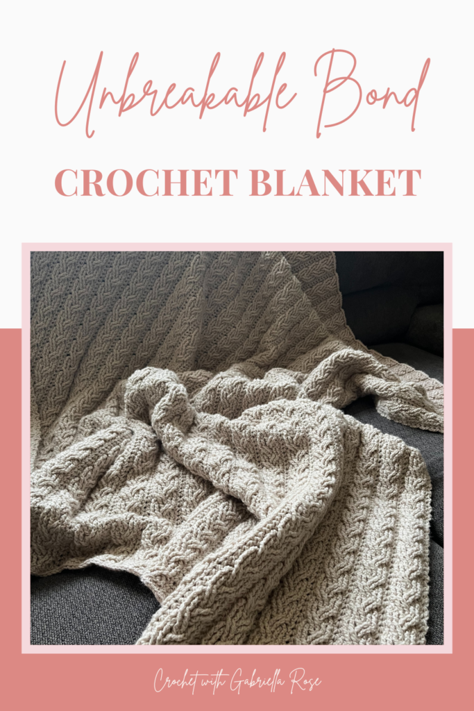 photo of light grey crochet blanket