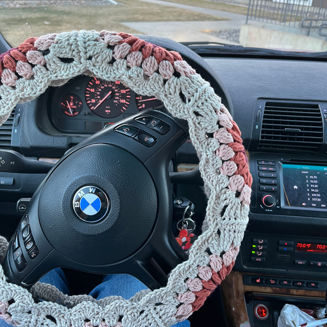 Flower Power Crochet Steering Wheel Cover Pattern