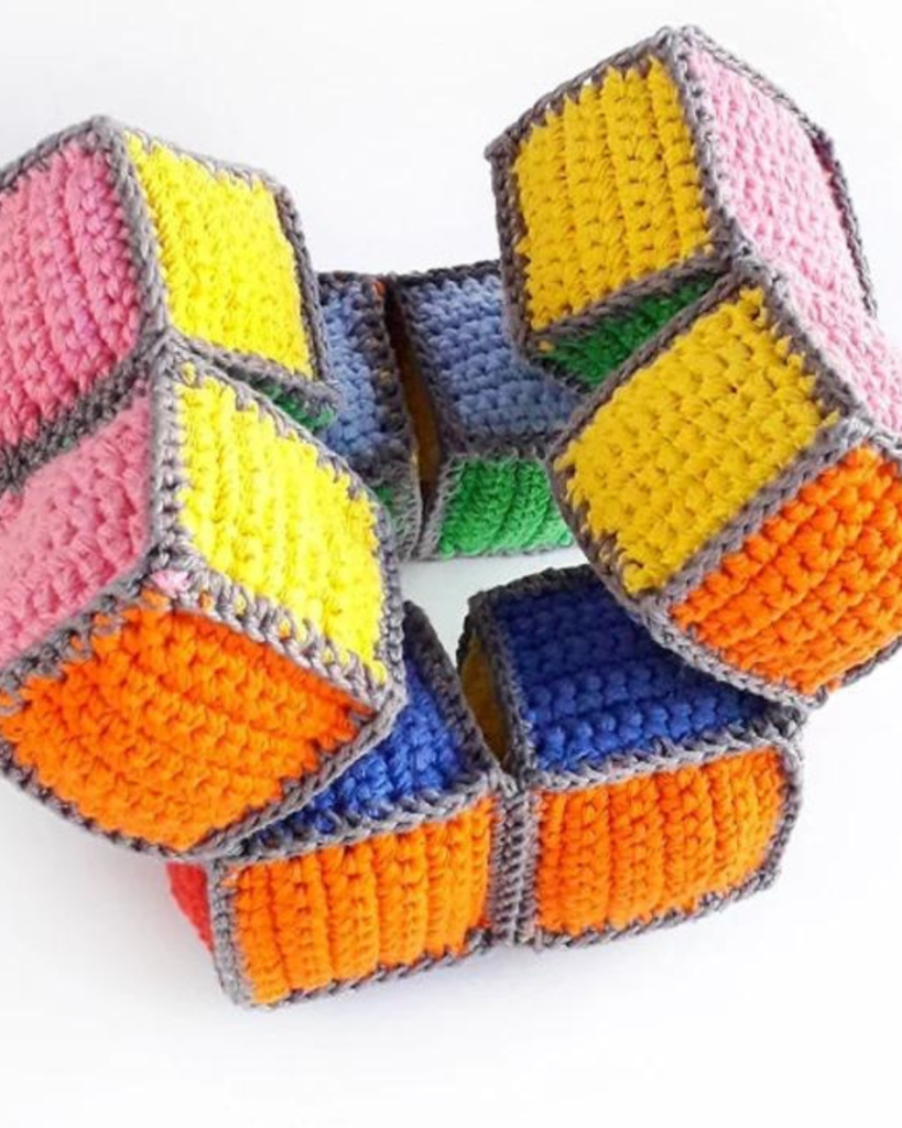 crochet multicolor baby toy