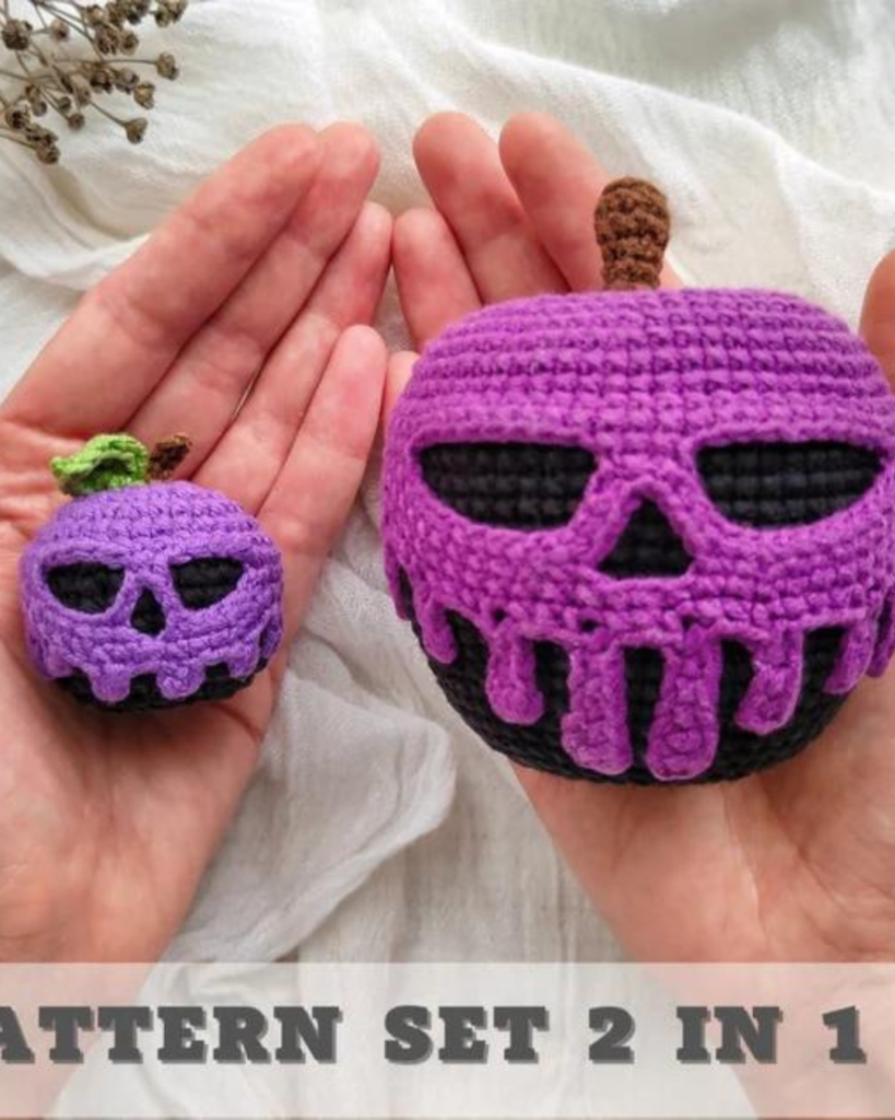 crochet poison apple in two sizes