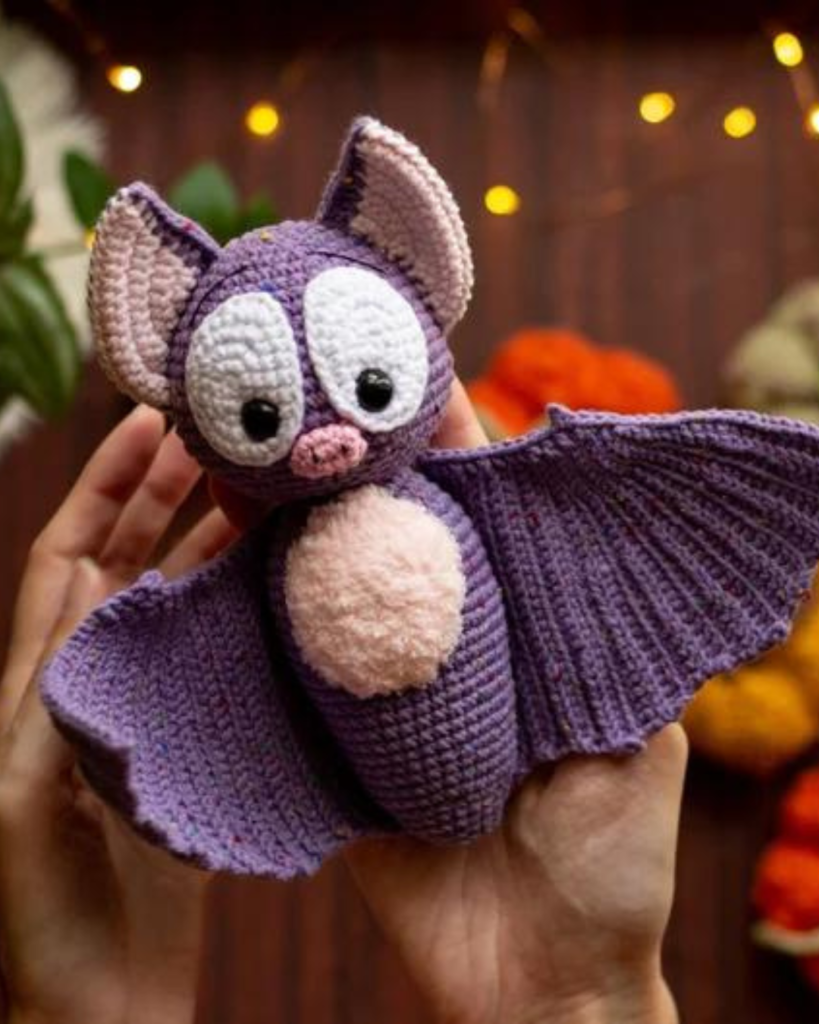 crochet purple bat