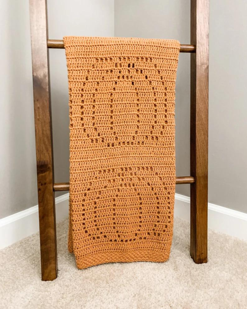 crochet orange pumpkin blanket