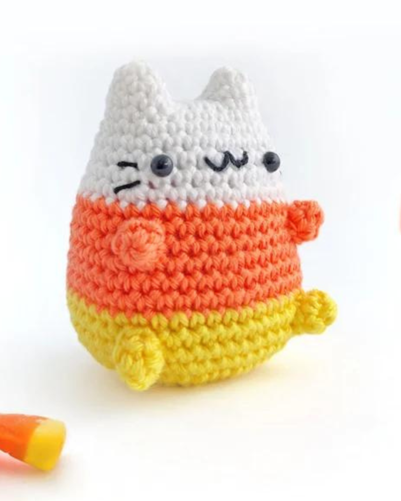 crochet candy corn kitty