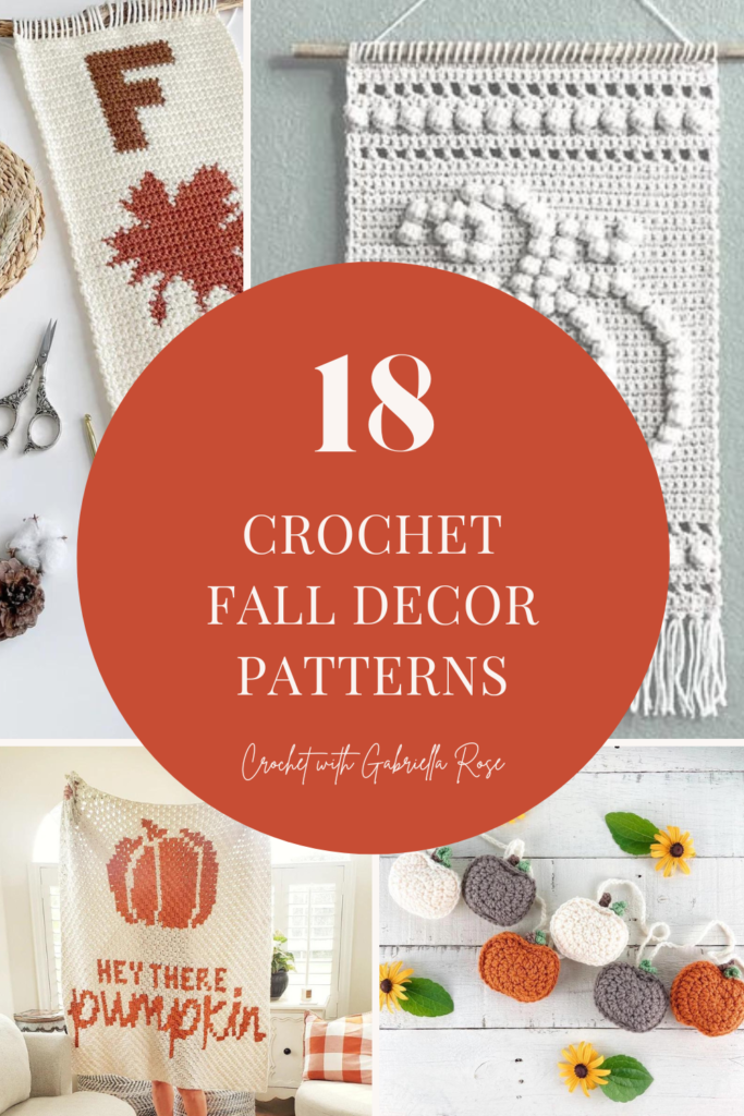 crochet fall decor collage