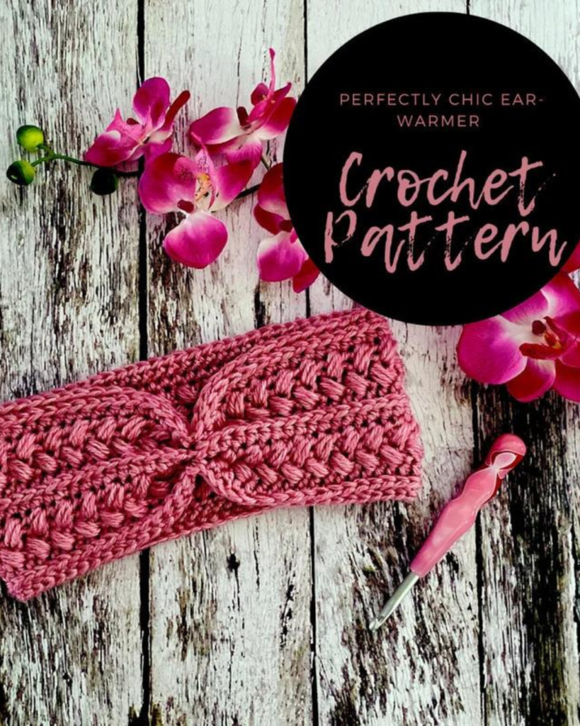 pink crochet ear warmer