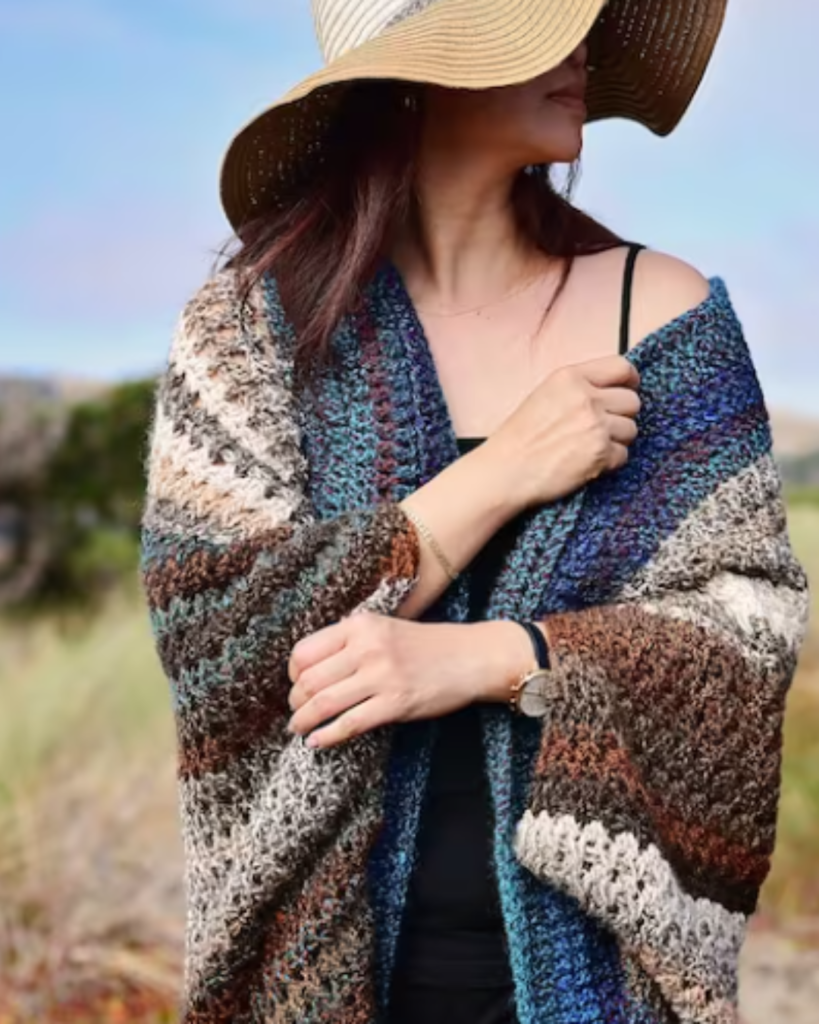 crochet multicolor blanket sweater