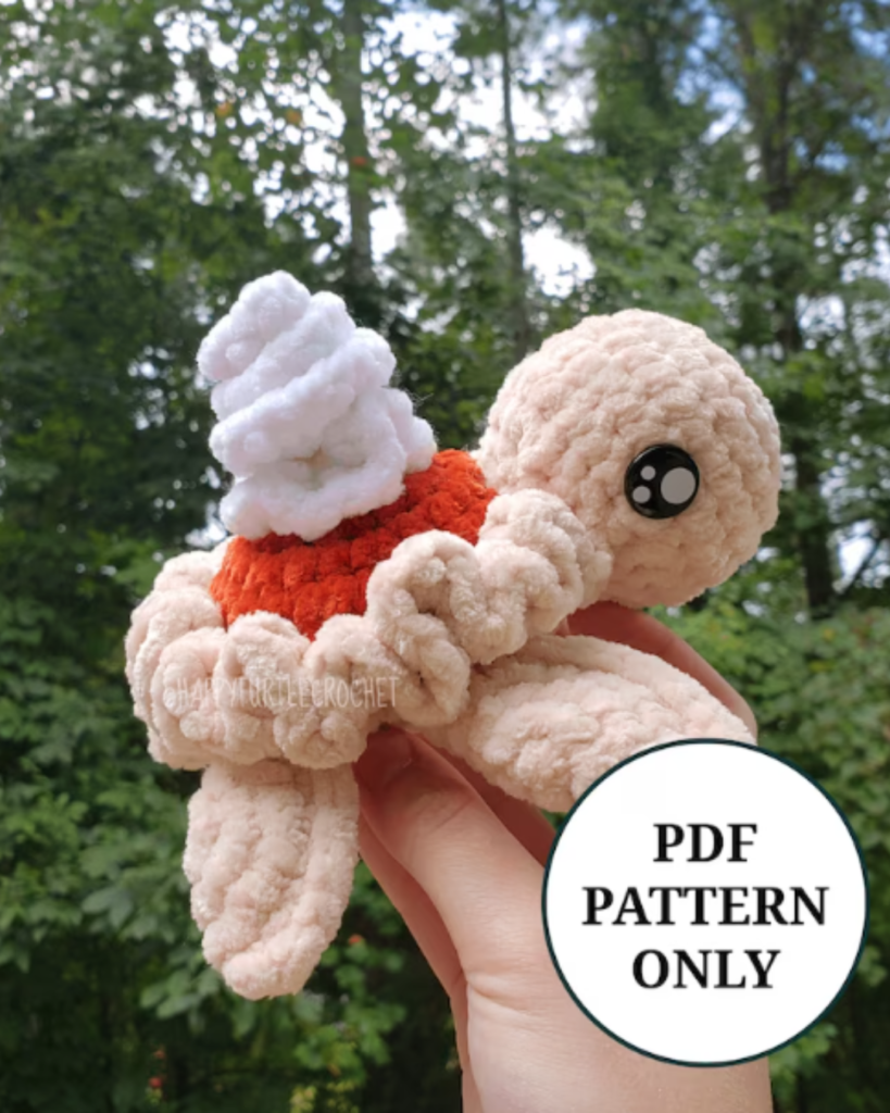crochet chunky yarn pumpkin pie turtle
