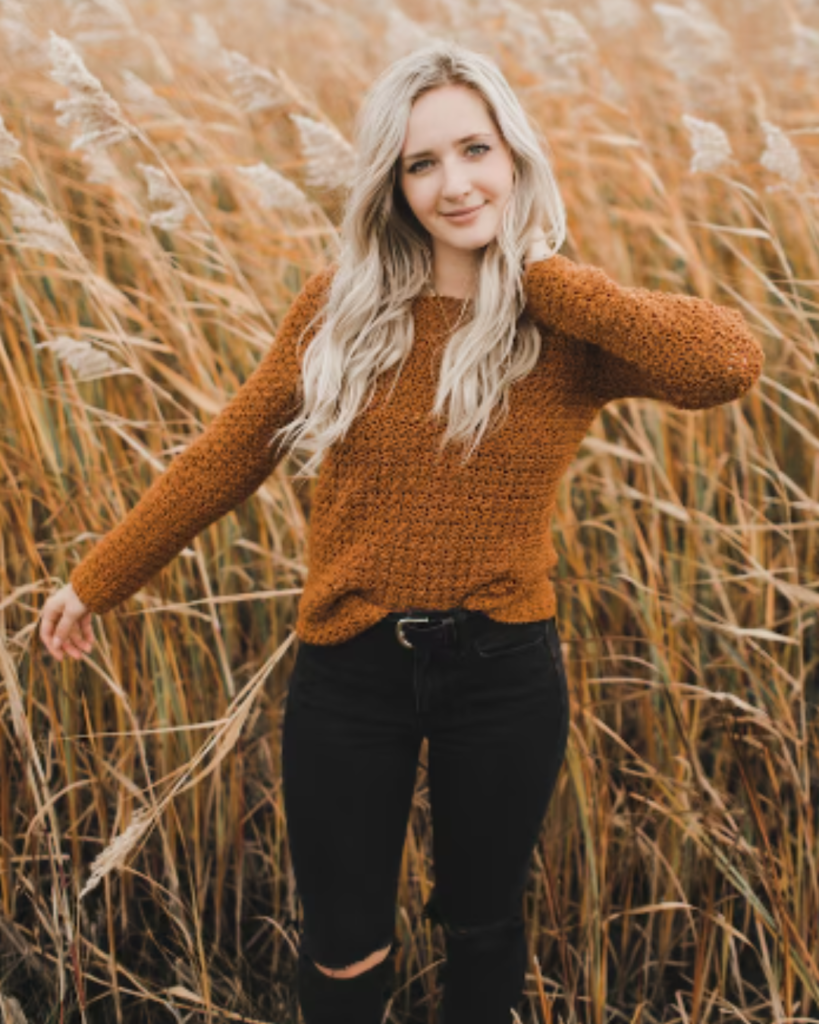 orange crochet sweater