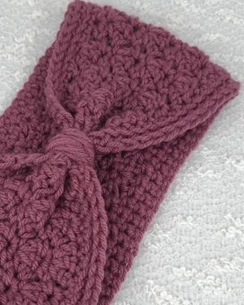 purple crochet ear warmer