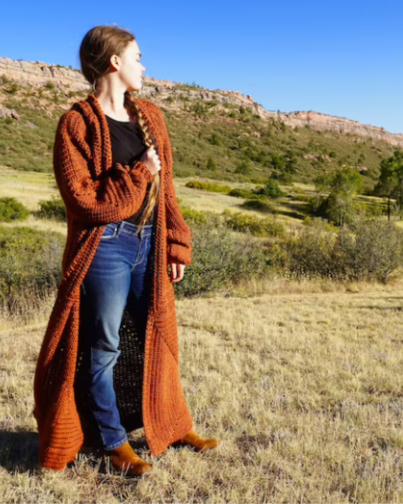 long crochet cardigan