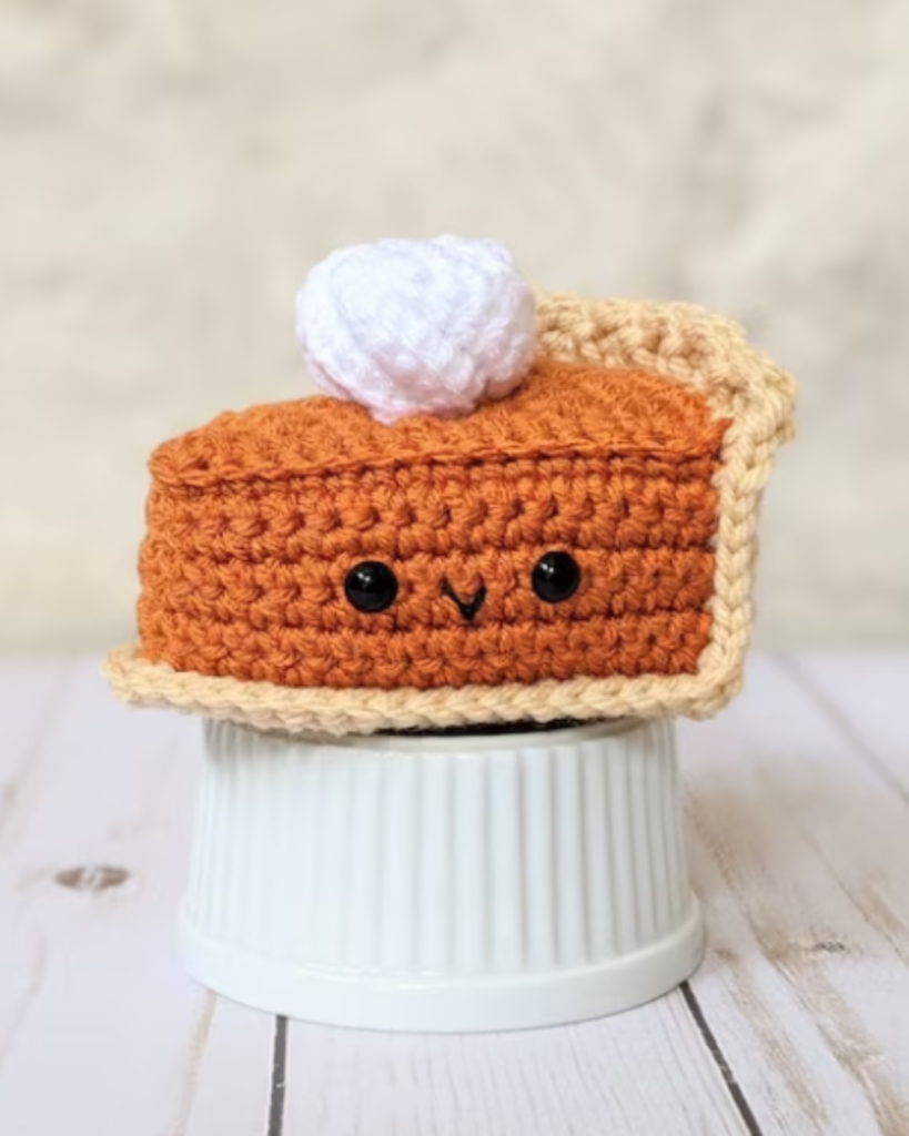 crochet cute slice of pumpkin pie