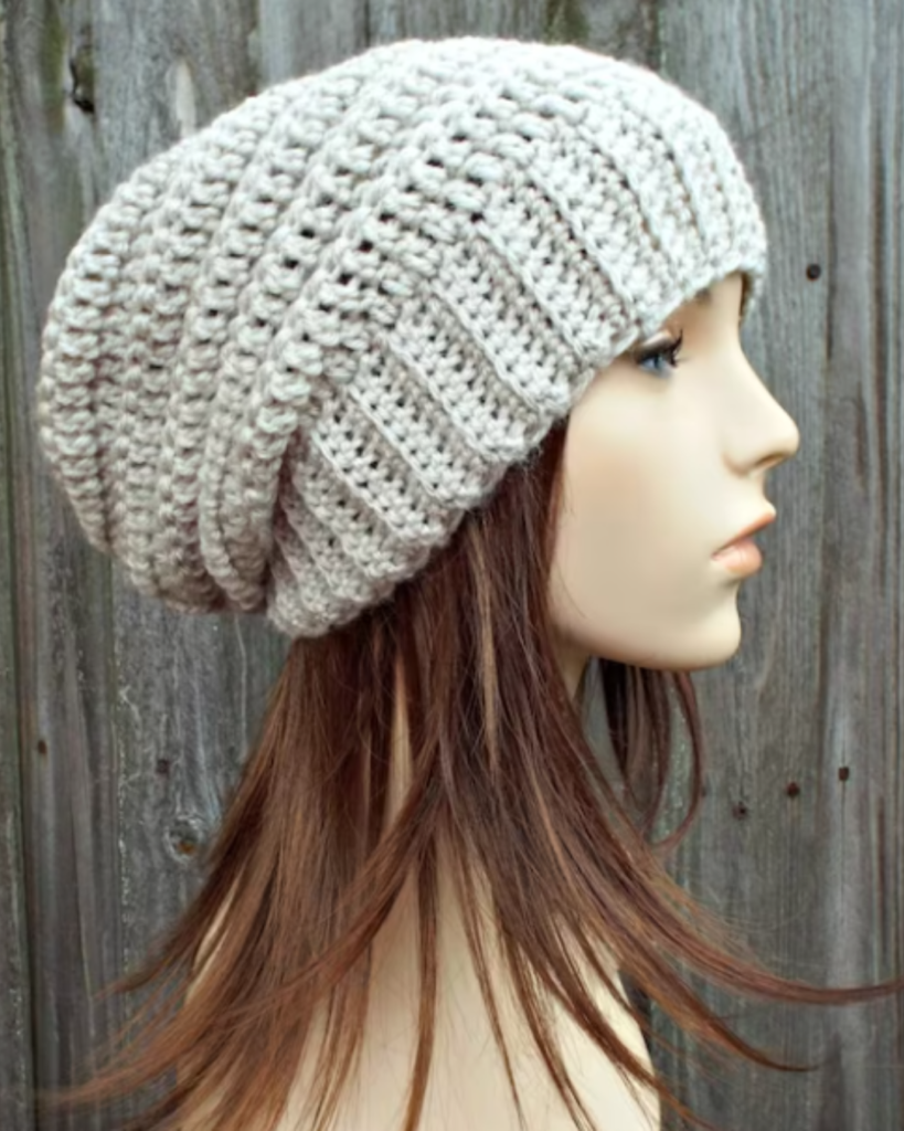 simple crochet slouch beanie