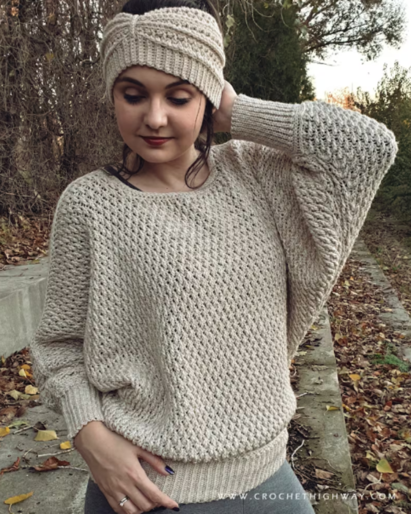alpine stitch crochet sweater