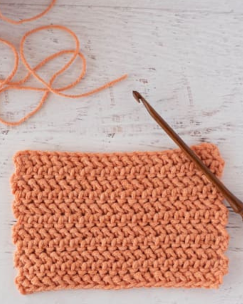 crochet half double herringbone stitch