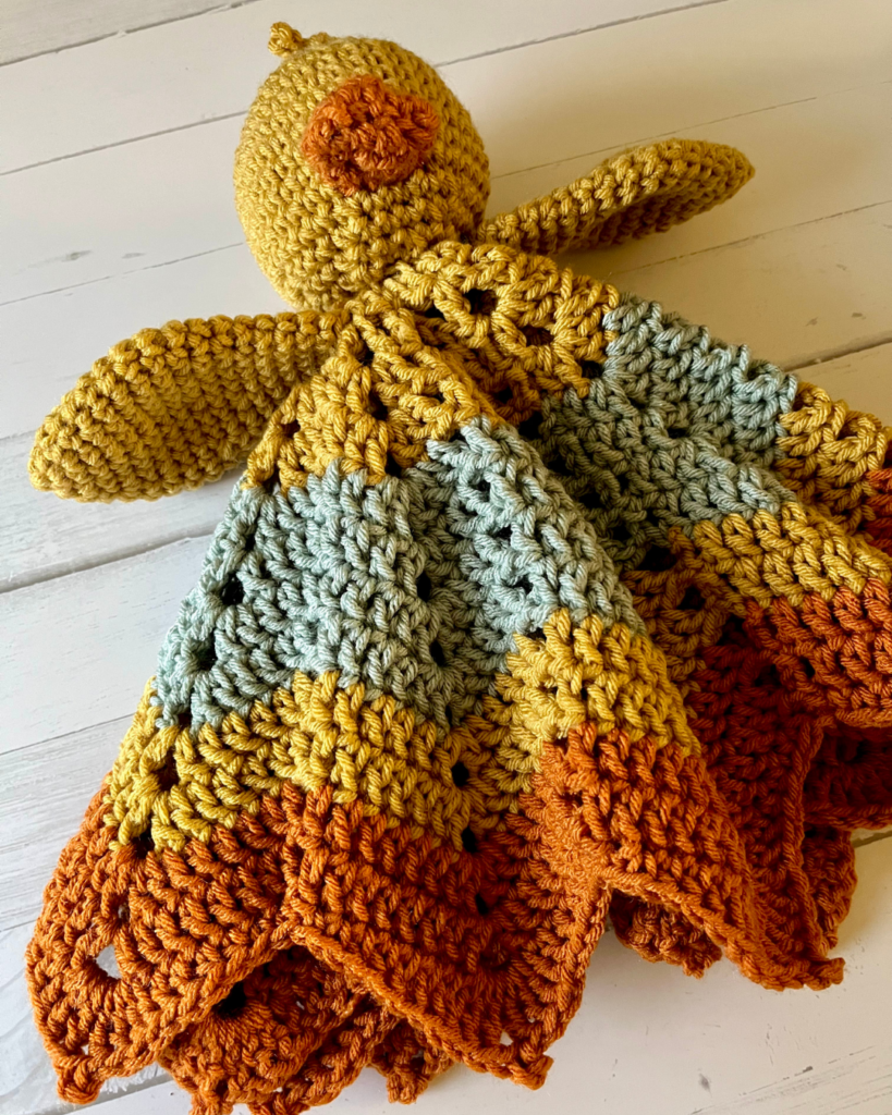 crochet duck baby lovey