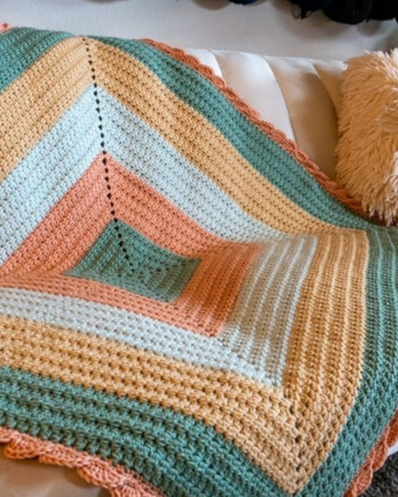 soft and easy crochet baby blanket for new crocheters