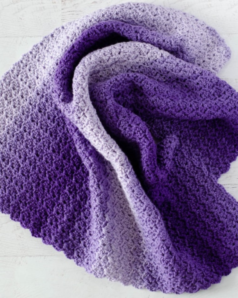 easy stitch pattern used in crochet baby blanket