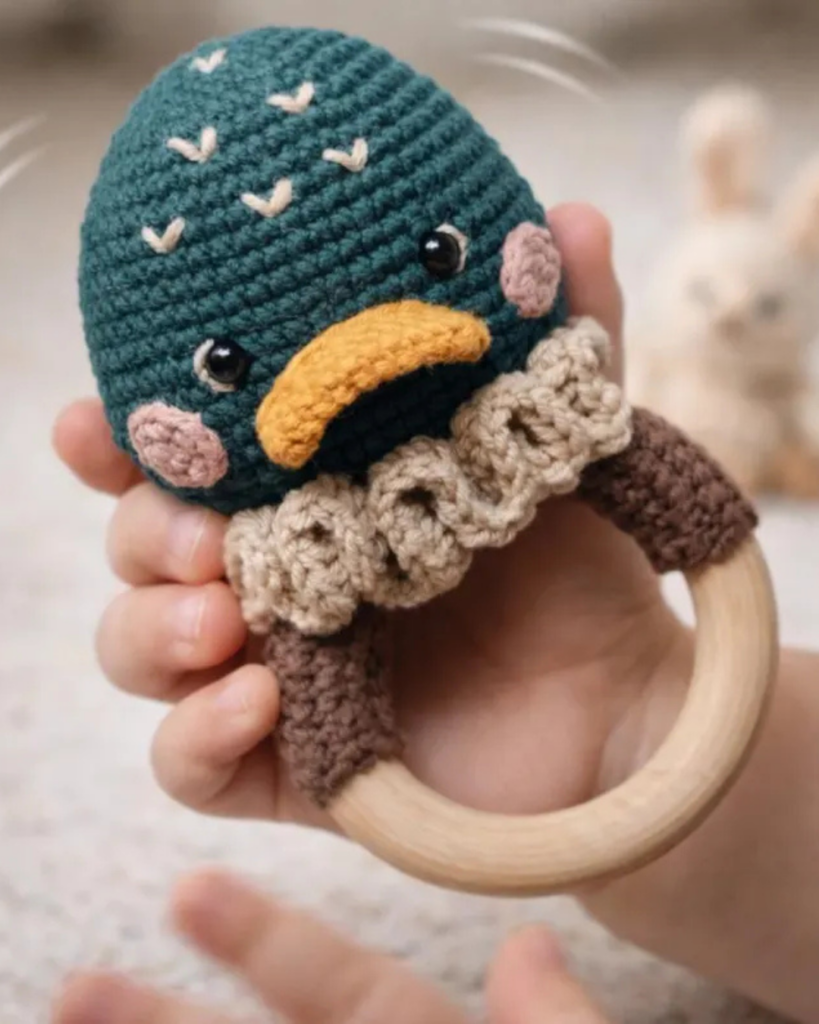 beginner crochet baby rattle – quick and easy baby project
