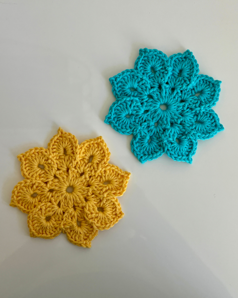 crochet butterfly wings laid flat