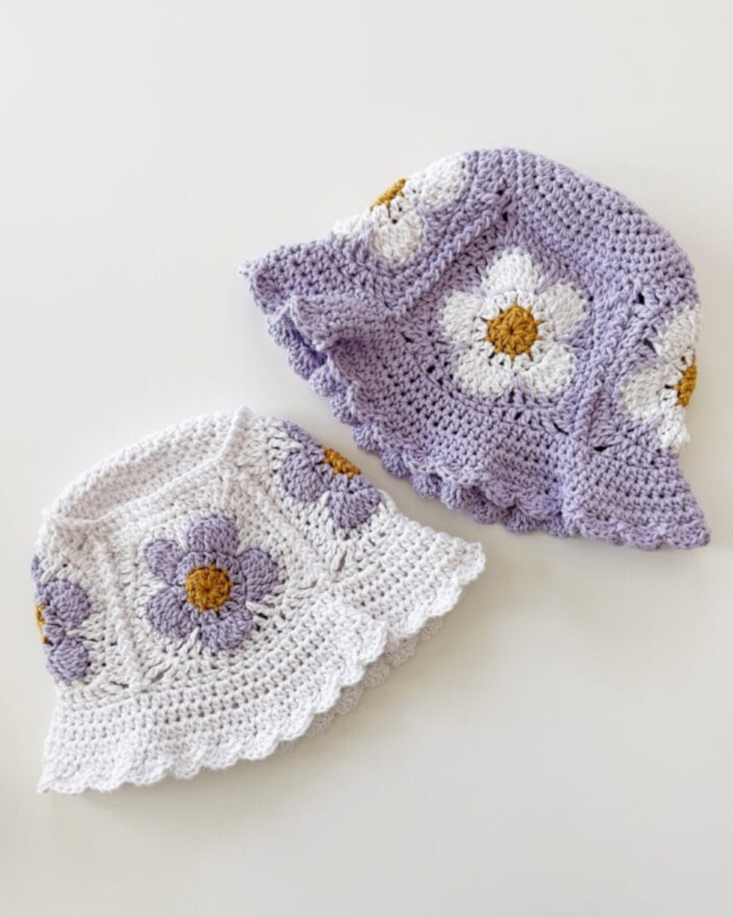 lightweight crochet bucket hat with a soft brim, perfect for summer outings and warm weather