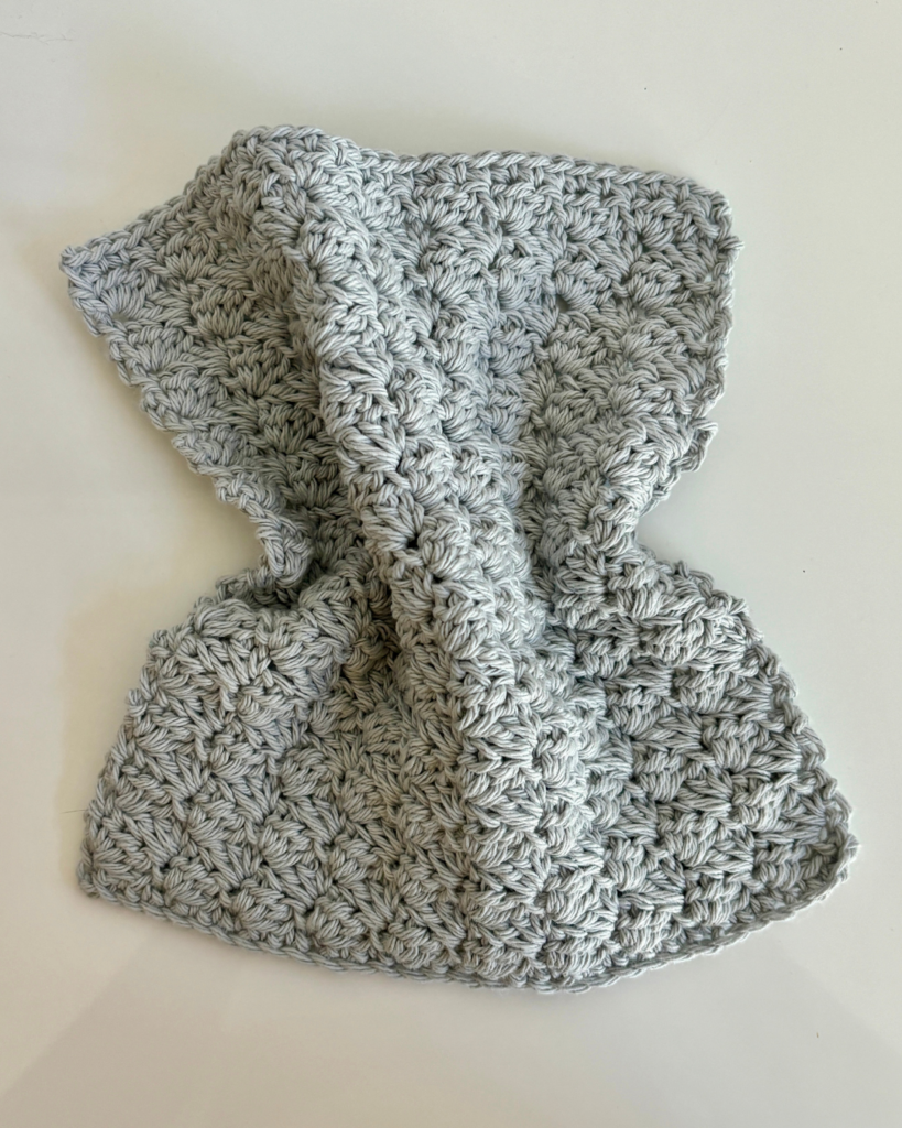 beginner crochet dishcloth made with sedge stitch texture