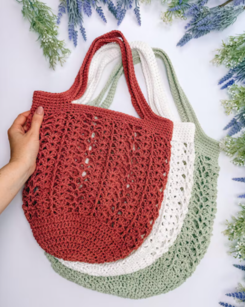 Handmade beginner crochet market bag for everyday use
