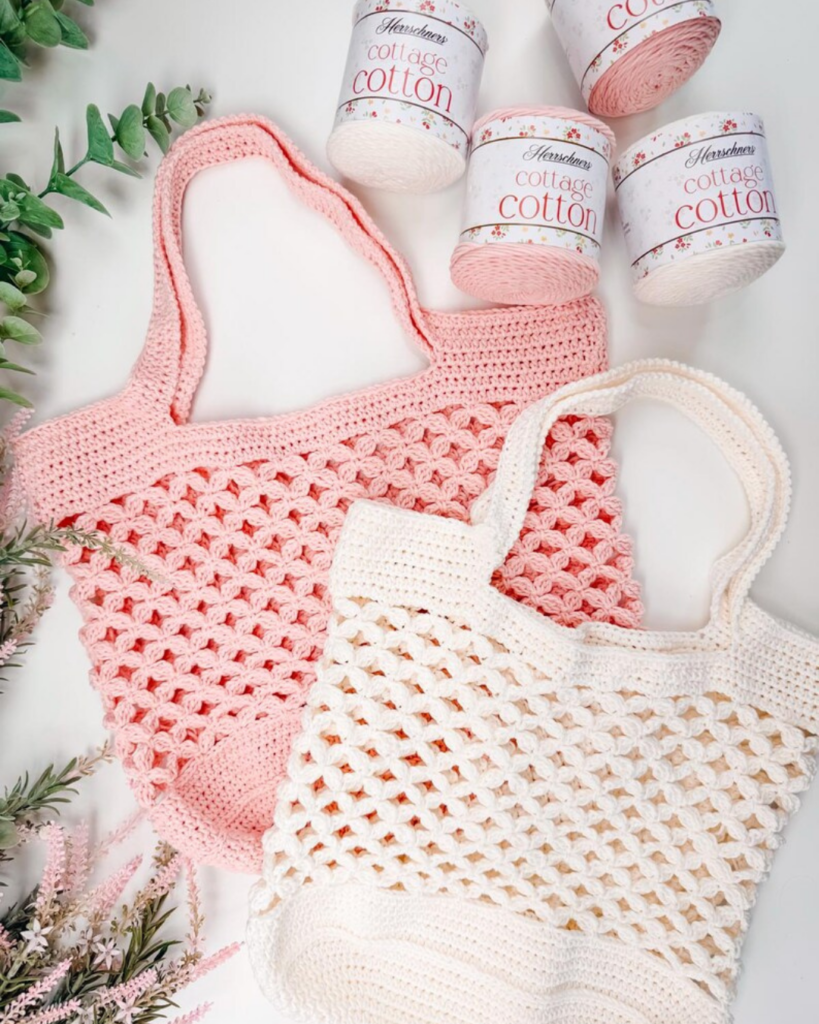 Easy crochet produce bag pattern for beginners using simple stitches