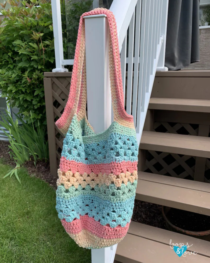 Easy crochet produce bag pattern for beginners using simple stitches