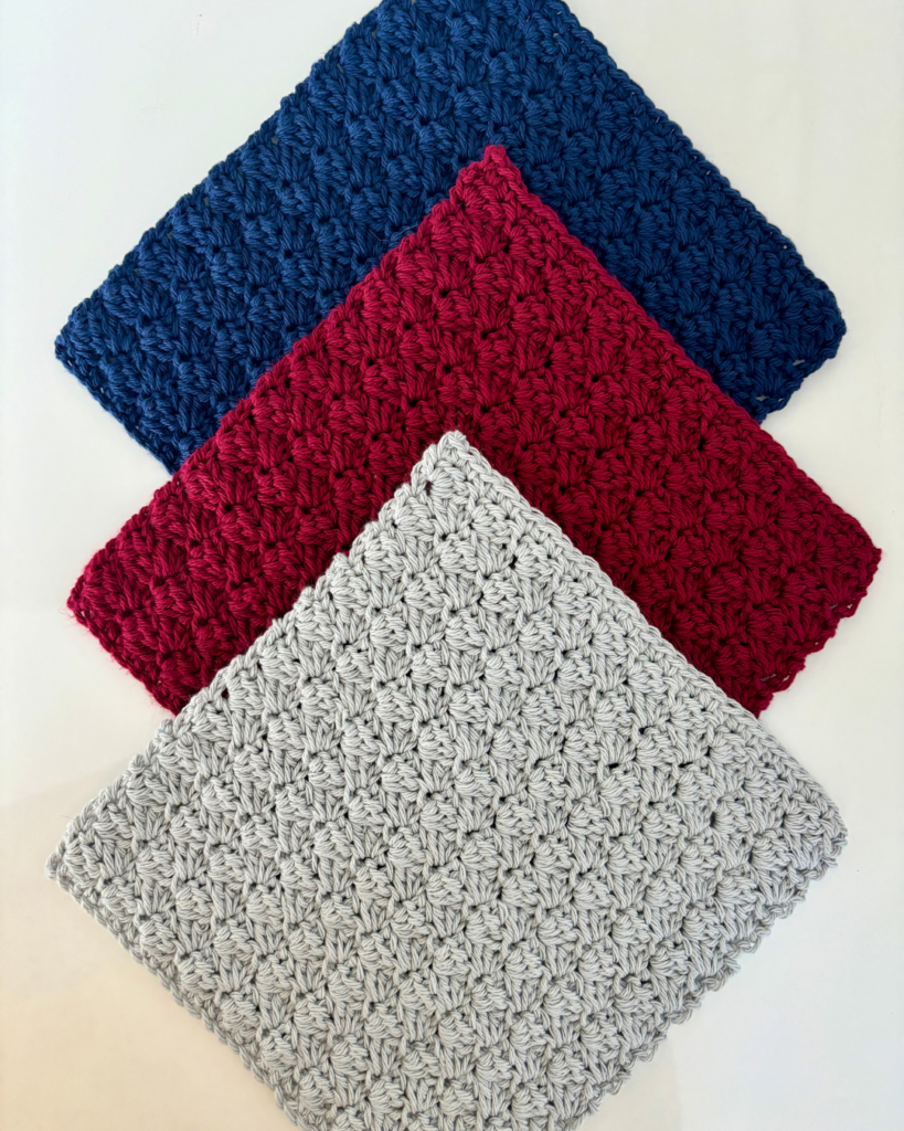 easy crochet washcloth pattern cotton yarn close up texture
