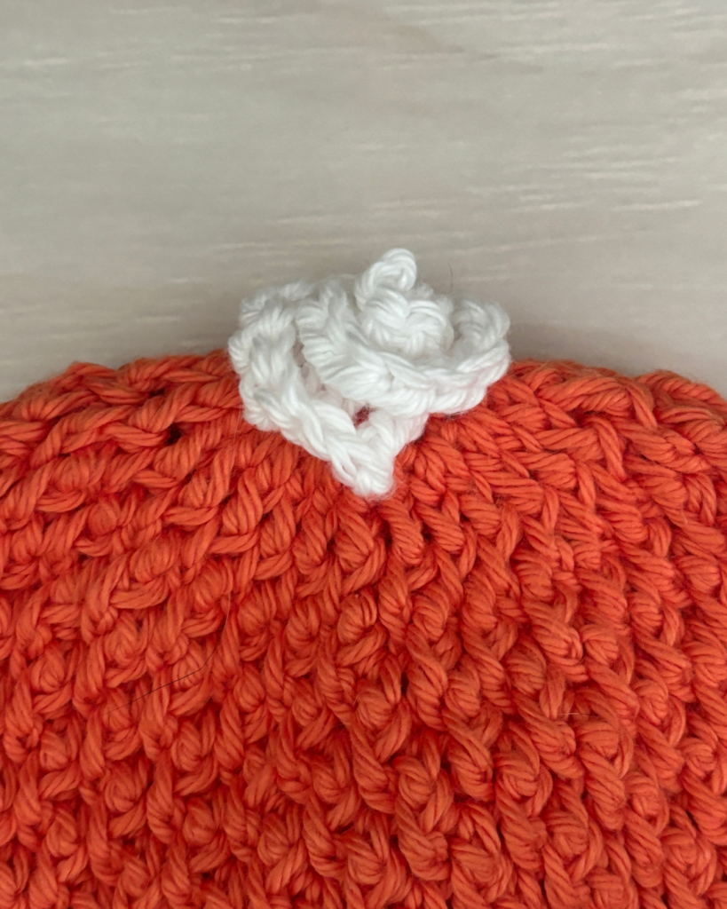 Easy Pumpkin Pie Baby Hat crochet pattern for babies close up