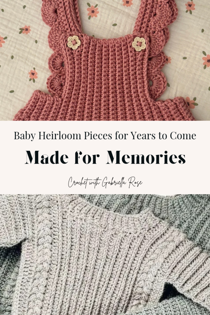 collage of crochet baby clothes