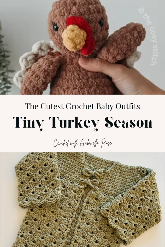 a collage of thanksgiving crochet patterns for babies